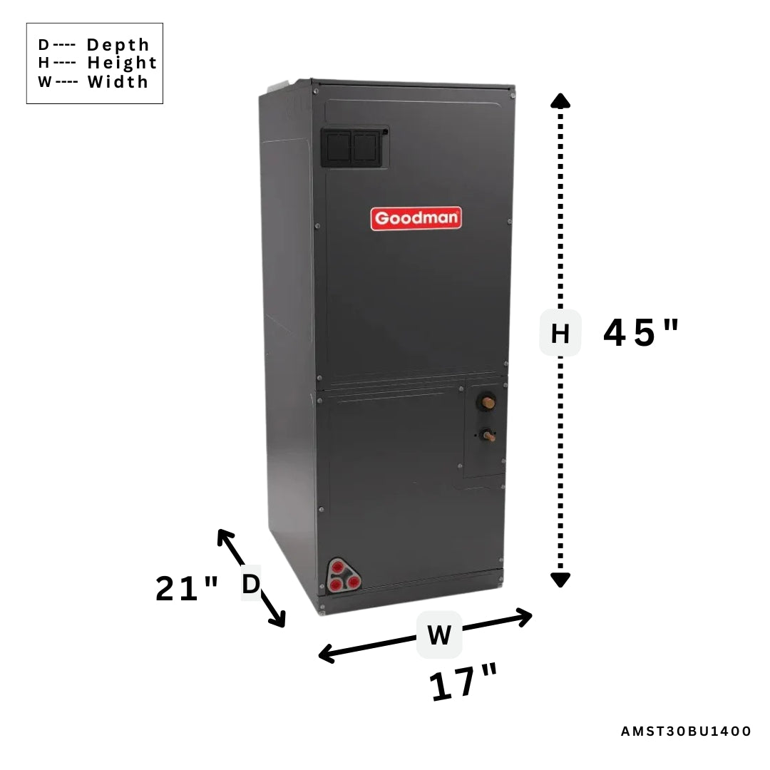Goodman 1.5 Ton SEER Heat Pump ECM AH AMST30BU1400 GSZH501810