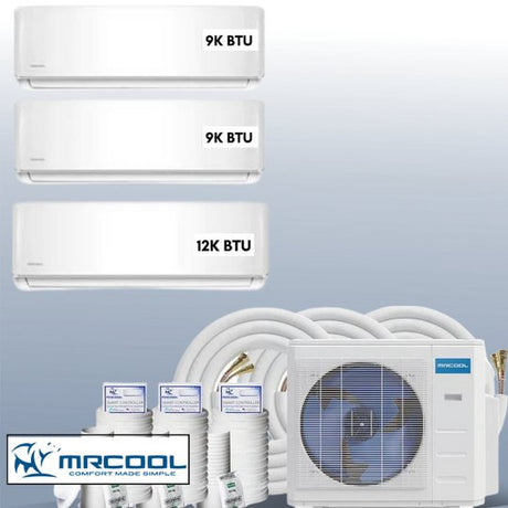 MRCOOL DIY Mini Split 30,000 BTU 3 Zone Ductless Air Conditioner and Heat Pump DIY-B-327HP090912 - AC units for less