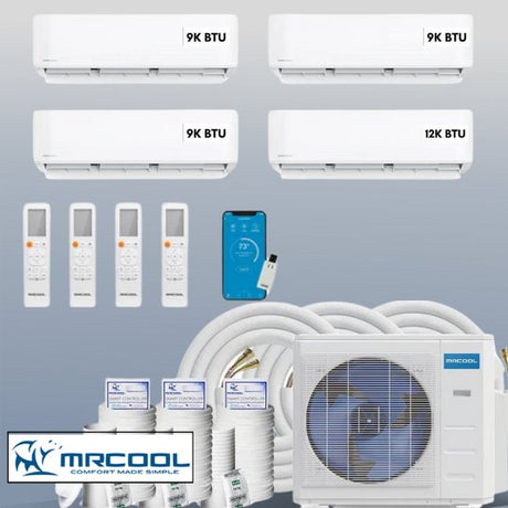 MRCOOL DIY Mini Split 39,000 BTU 4 Zone Ductless Air Conditioner and Heat Pump DIY-B-436HP09090912 - AC units for less
