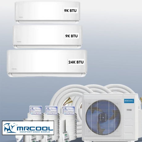 MRCOOL DIY Mini Split 42,000 BTU 3 Zone Ductless Air Conditioner and Heat Pump DIY-B-336HP090924 - AC units for less