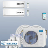 MRCOOL DIY Mini Split 48,000 BTU 2 Zone Ductless Air Conditioner and Heat Pump Install Kit DIYM248HPW01C07 - ACunitsforless.com