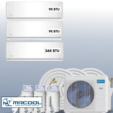 MRCOOL DIY Mini Split 54,000 BTU 3 Zone Ductless Air Conditioner and Heat Pump DIY-B-348HP090936 - AC units for less