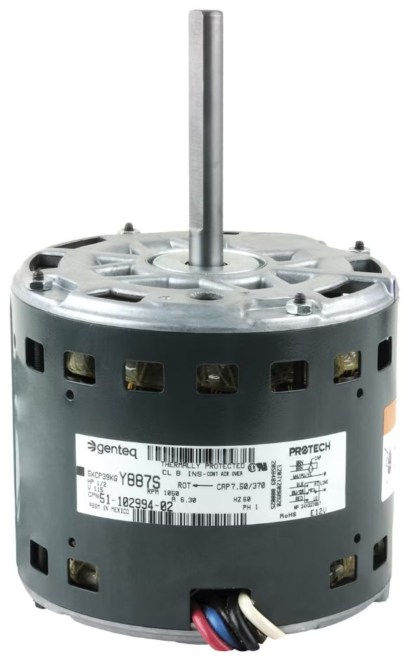 Rheem Blower Motor - 1/2 hp 120/1/60 (1075 rpm/3 speeds) 51-102994-02