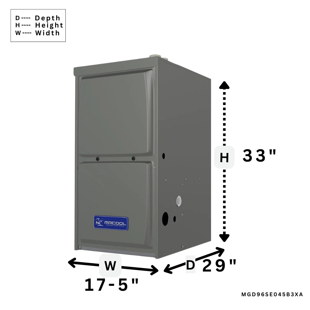 96% AFUE 3 Ton 45,000 BTU Downflow Multi-Speed Gas Furnace