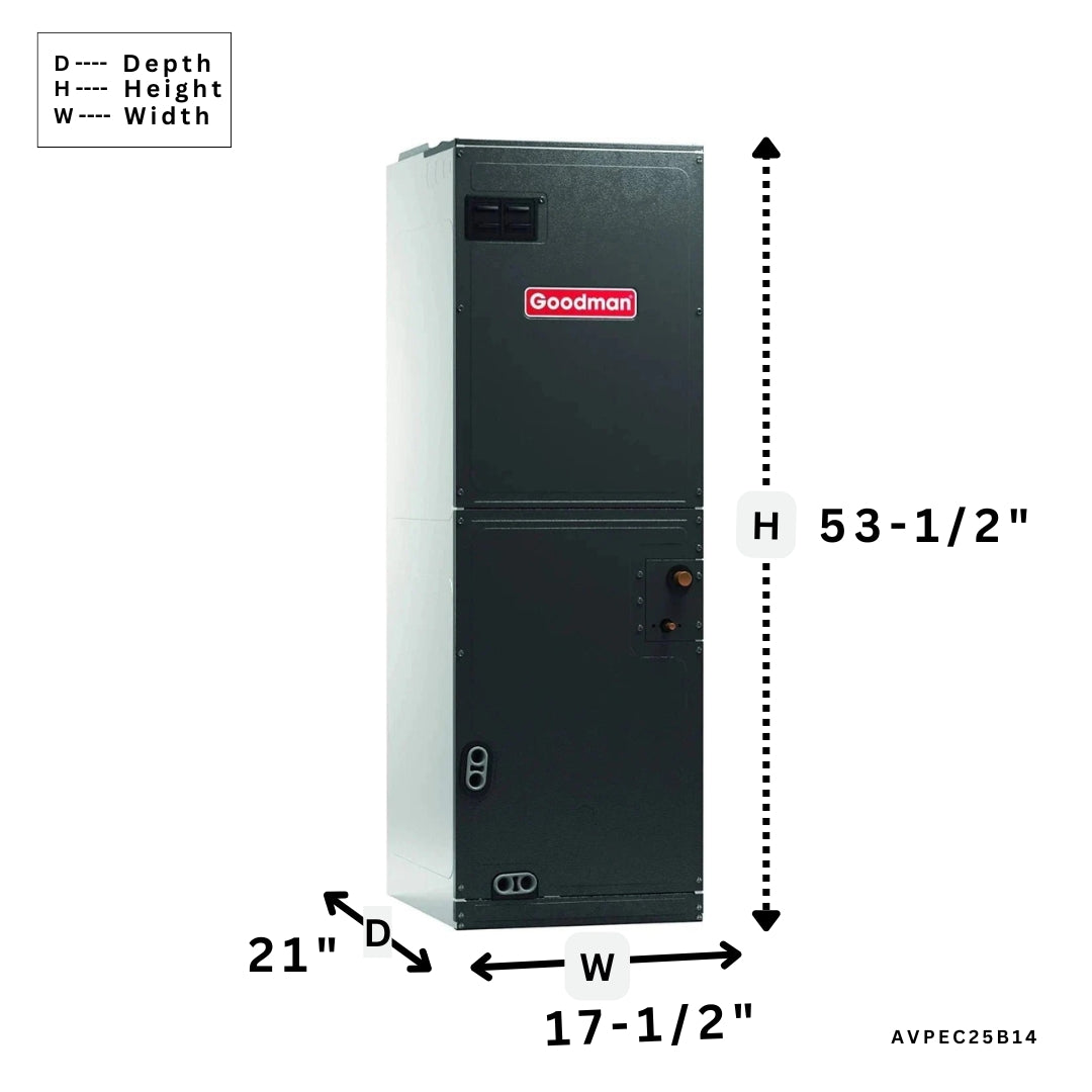 Goodman 2.0 Ton 20 SEER Heat Pump ECM Air Handler AVPEC25B14 GVZC200241