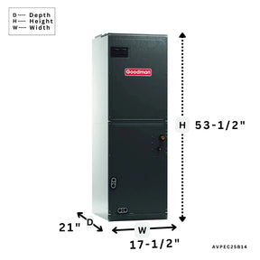 Goodman 2.0 Ton 20 SEER Heat Pump ECM Air Handler AVPEC25B14 GVZC200241