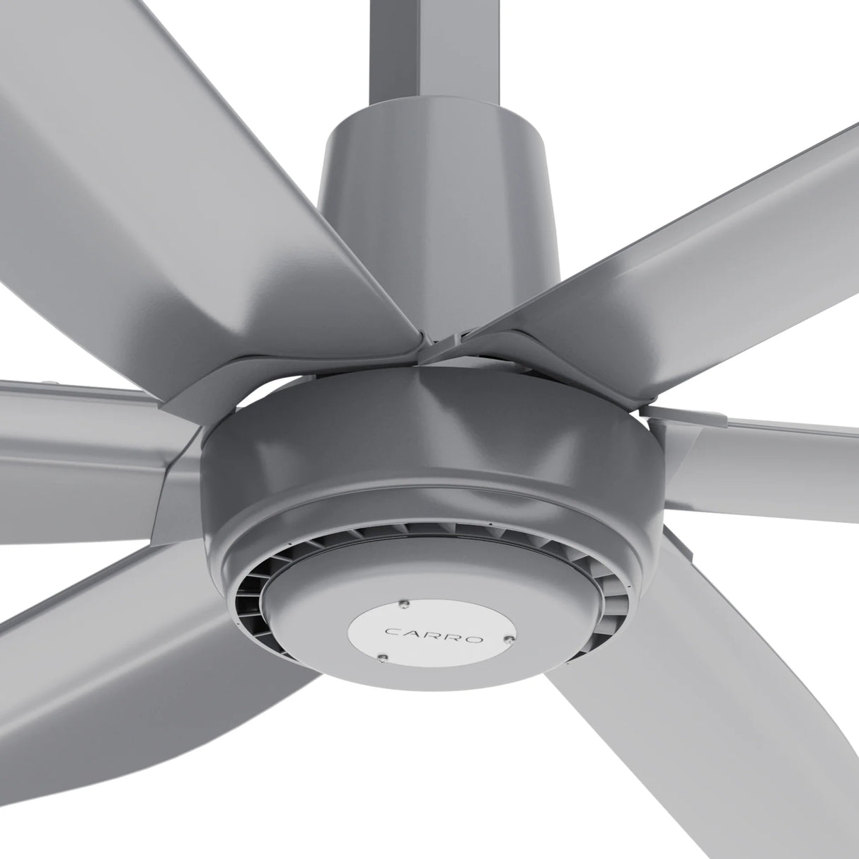 CARRO Zenon 8 ft Indoor Silver Gray Neodymium Magnet Direct-Drive Motor Commercial Ceiling Fan with Controller