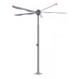 CARRO Cyfan 10 ft Indoor and Outdoor Silver Gray Neodymium Magnet Direct-Drive Motor Standing Fan with Integrated Controller