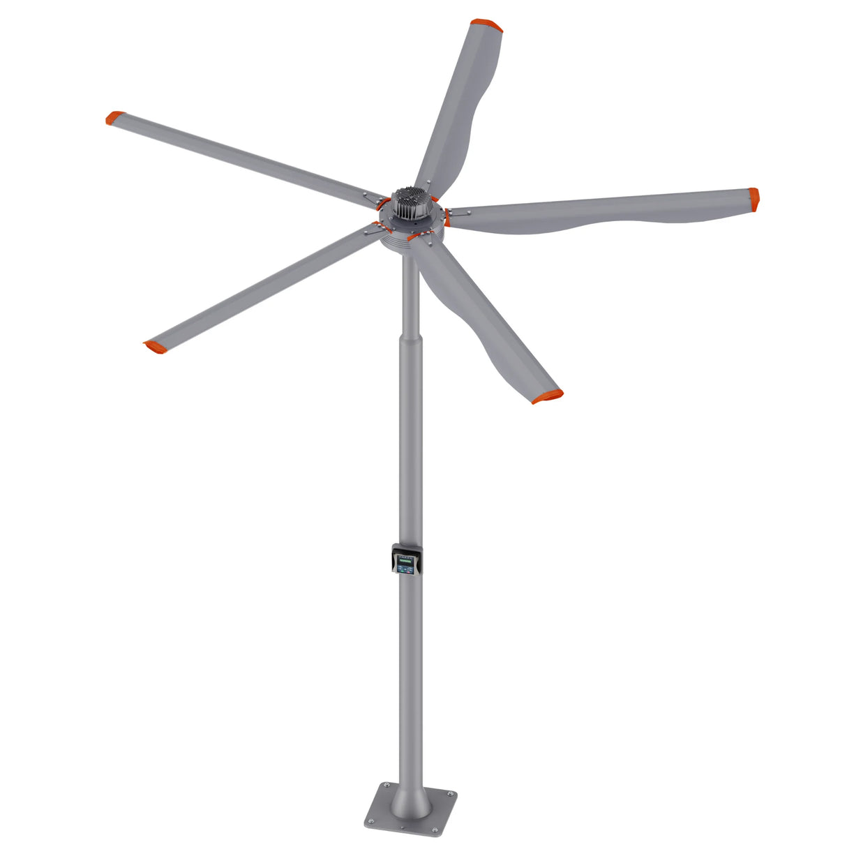 CARRO Cyfan 10 ft Indoor and Outdoor Silver Gray Neodymium Magnet Direct-Drive Motor Standing Fan with Integrated Controller