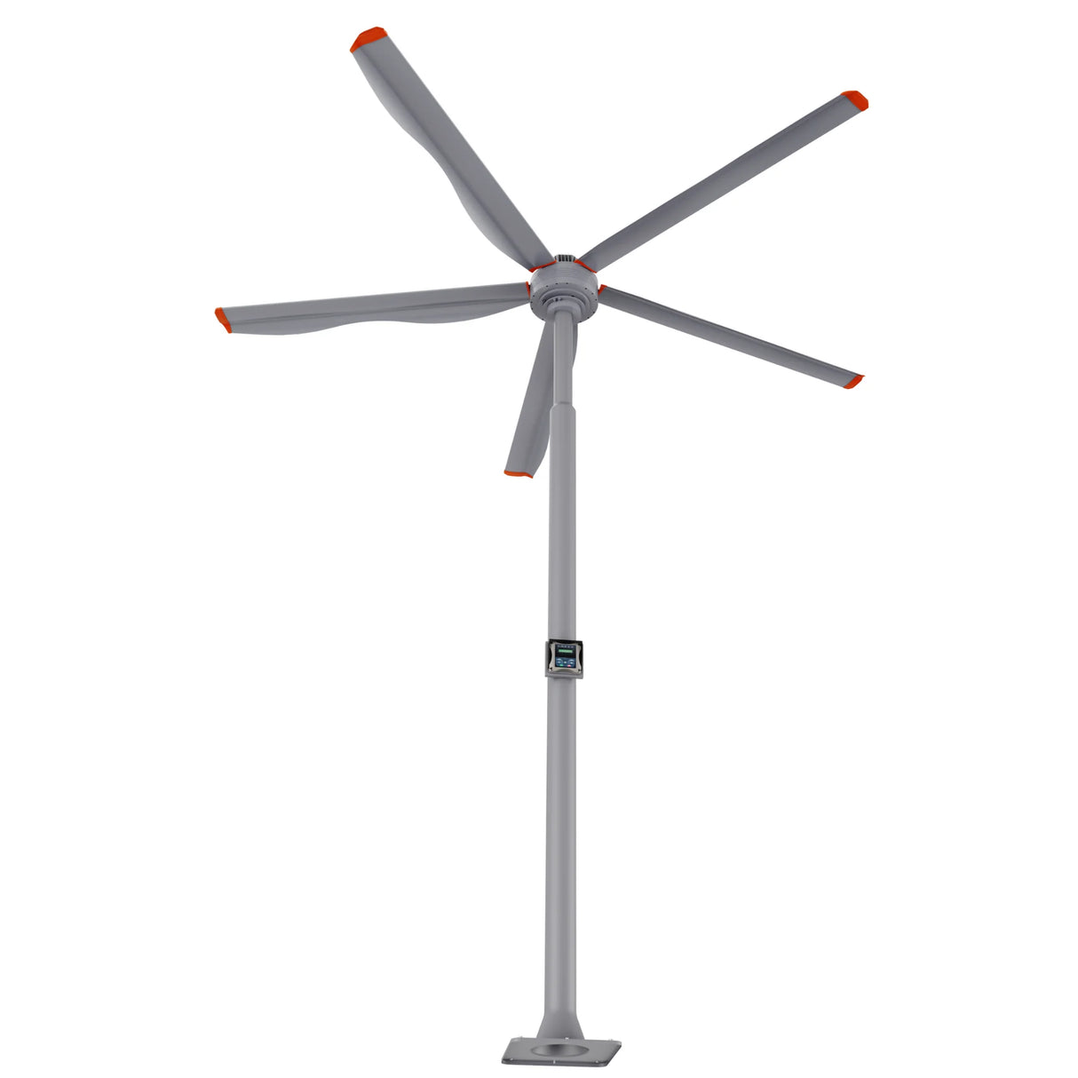 CARRO Cyfan 10 ft Indoor and Outdoor Silver Gray Neodymium Magnet Direct-Drive Motor Standing Fan with Integrated Controller
