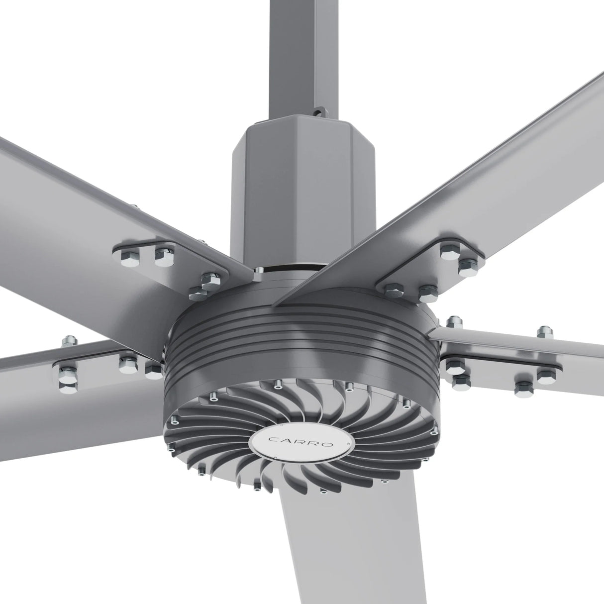 CARRO Makani 10 ft Indoor Silver Neodymium Magnet Direct-Drive Motor Industrial Ceiling Fan with Controller
