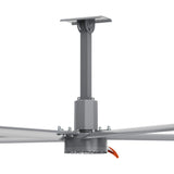 CARRO Makani 12 ft Indoor Silver Neodymium Magnet Direct-Drive Motor Industrial Ceiling Fan with Controller