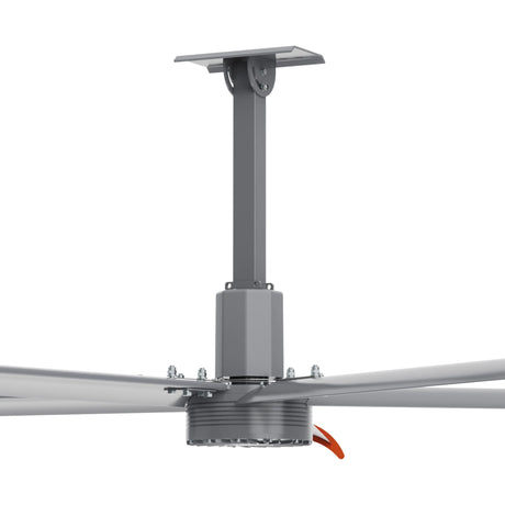 CARRO Makani 12 ft Indoor Silver Neodymium Magnet Direct-Drive Motor Industrial Ceiling Fan with Controller