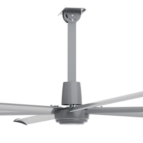 CARRO Zenon 12 ft Indoor Silver Gray Neodymium Magnet Direct-Drive Motor Commercial Ceiling Fan with Controller