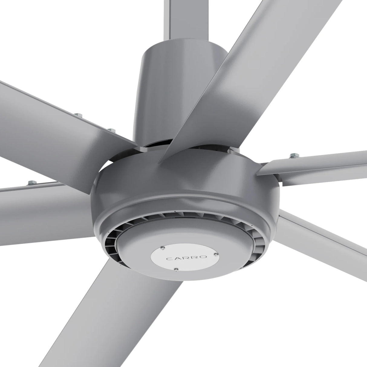 CARRO Zenon 12 ft Indoor Silver Gray Neodymium Magnet Direct-Drive Motor Commercial Ceiling Fan with Controller