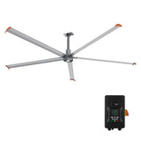 CARRO Makani 14 ft Indoor Silver Neodymium Magnet Direct-Drive Motor Industrial Ceiling Fan with Controller