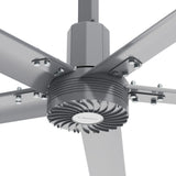 CARRO Makani 14 ft Indoor Silver Neodymium Magnet Direct-Drive Motor Industrial Ceiling Fan with Controller