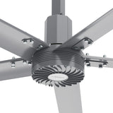 CARRO Makani 16 ft Indoor Silver Neodymium Magnet Direct-Drive Motor Industrial Ceiling Fan with Controller