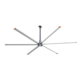 CARRO Visby 20 ft Indoor Silver Neodymium Magnet Direct-Drive Motor Industrial Ceiling Fan with Controller