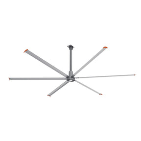 CARRO Visby 20 ft Indoor Silver Neodymium Magnet Direct-Drive Motor Industrial Ceiling Fan with Controller
