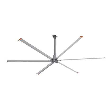 CARRO Visby 20 ft Indoor Silver Neodymium Magnet Direct-Drive Motor Industrial Ceiling Fan with Controller