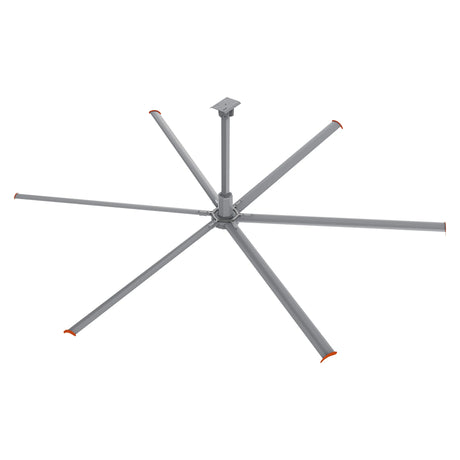 CARRO Visby 20 ft Indoor Silver Neodymium Magnet Direct-Drive Motor Industrial Ceiling Fan with Controller