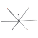 CARRO Visby 22 ft Indoor Silver Neodymium Magnet Direct-Drive Motor Industrial Ceiling Fan with Controller