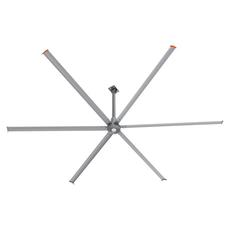 CARRO Visby 22 ft Indoor Silver Neodymium Magnet Direct-Drive Motor Industrial Ceiling Fan with Controller