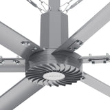 CARRO Visby 22 ft Indoor Silver Neodymium Magnet Direct-Drive Motor Industrial Ceiling Fan with Controller