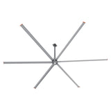 CARRO Visby 24 ft Indoor Silver Neodymium Magnet Direct-Drive Motor Industrial Ceiling Fan with Controller
