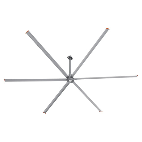 CARRO Visby 24 ft Indoor Silver Neodymium Magnet Direct-Drive Motor Industrial Ceiling Fan with Controller