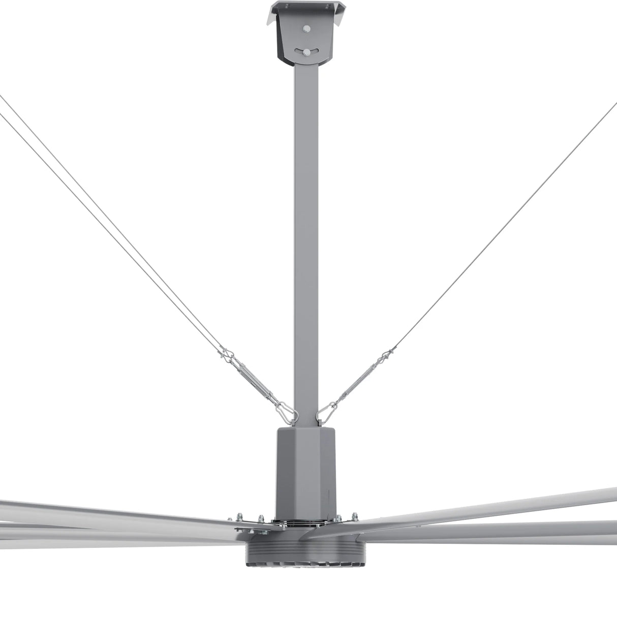 CARRO Visby 24 ft Indoor Silver Neodymium Magnet Direct-Drive Motor Industrial Ceiling Fan with Controller