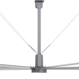 CARRO Visby 24 ft Indoor Silver Neodymium Magnet Direct-Drive Motor Industrial Ceiling Fan with Controller