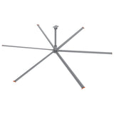 CARRO Visby 24 ft Indoor Silver Neodymium Magnet Direct-Drive Motor Industrial Ceiling Fan with Controller