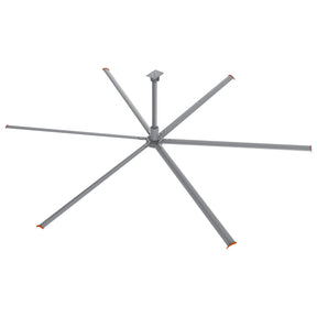 CARRO Visby 24 ft Indoor Silver Neodymium Magnet Direct-Drive Motor Industrial Ceiling Fan with Controller