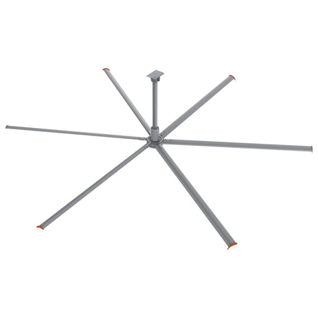 CARRO Visby 24 ft Indoor Silver Neodymium Magnet Direct-Drive Motor Industrial Ceiling Fan with Controller