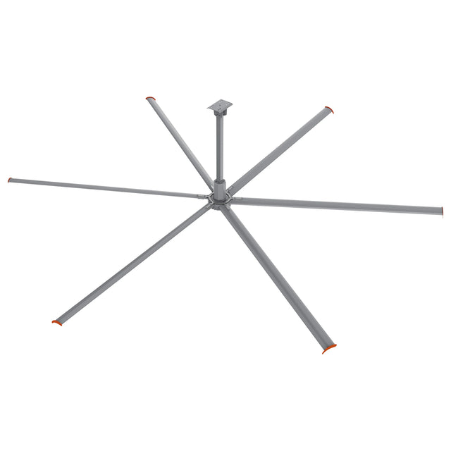 CARRO Visby 24 ft Indoor Silver Neodymium Magnet Direct-Drive Motor Industrial Ceiling Fan with Controller
