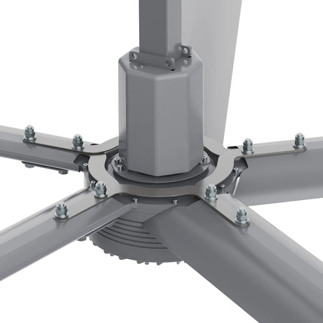 CARRO Makani 12 ft Indoor Silver Neodymium Magnet Direct-Drive Motor Industrial Ceiling Fan with Controller