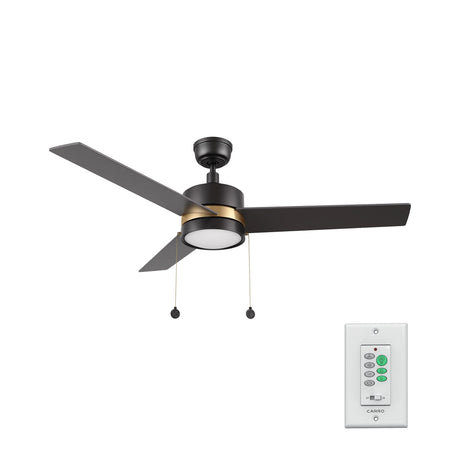 CARRO ASCOTT 52 inch 3-Blade Ceiling Fan with LED Light & Pull Chain