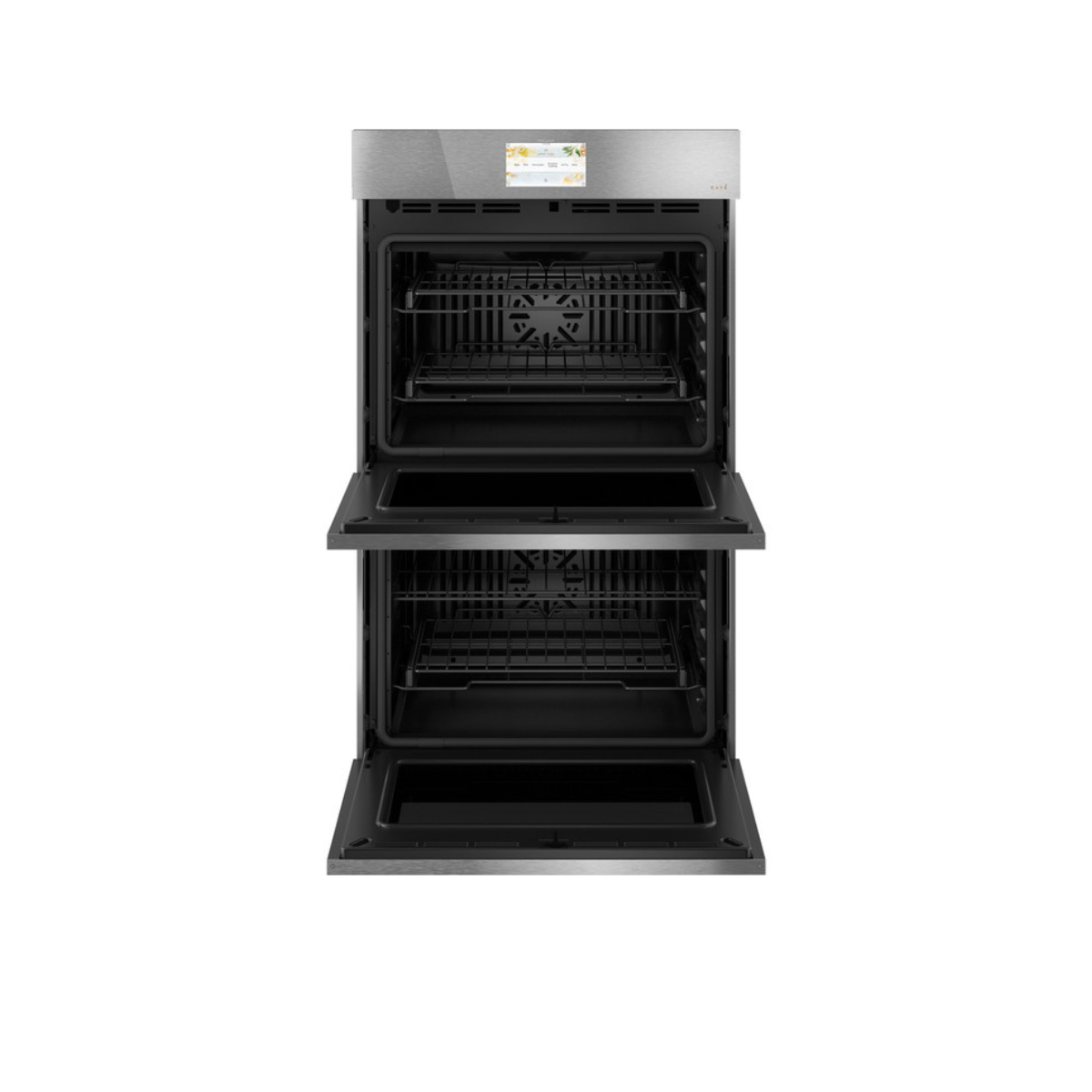 Café 30" Smart Built-In Convection Double Wall Oven in Platinum Glass