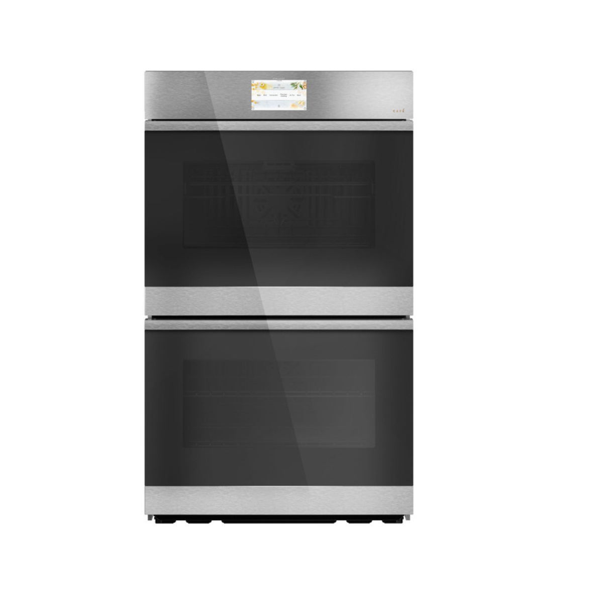 Café 30" Smart Built-In Convection Double Wall Oven in Platinum Glass