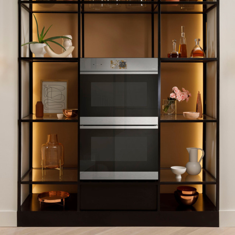 Café 30" Smart Built-In Convection Double Wall Oven in Platinum Glass