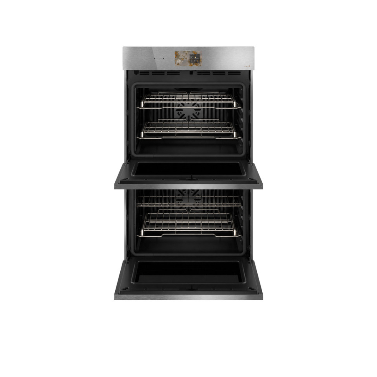 Café 30" Smart Built-In Convection Double Wall Oven in Platinum Glass