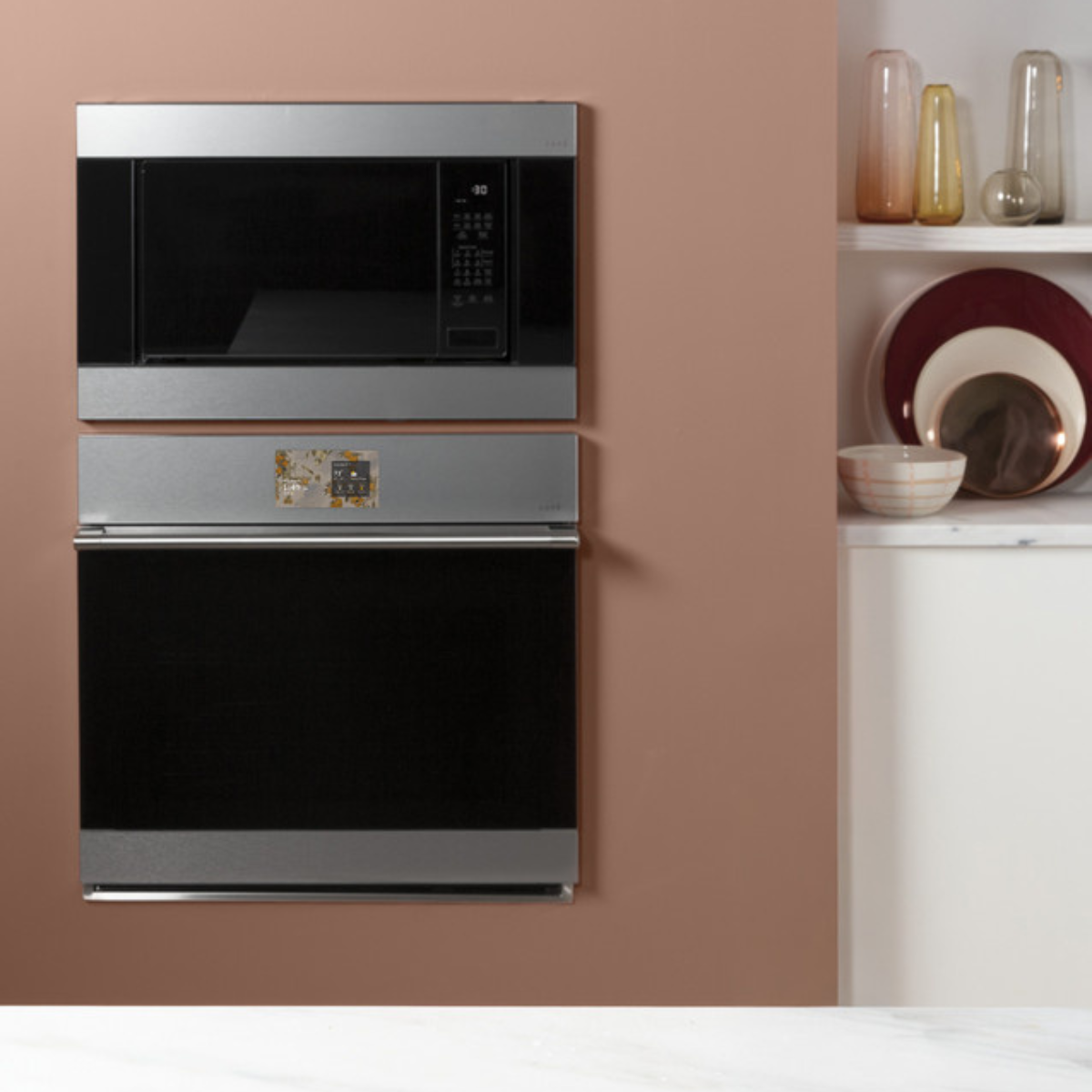 Café 30" Smart Single Wall Oven with Convection in Platinum Glass