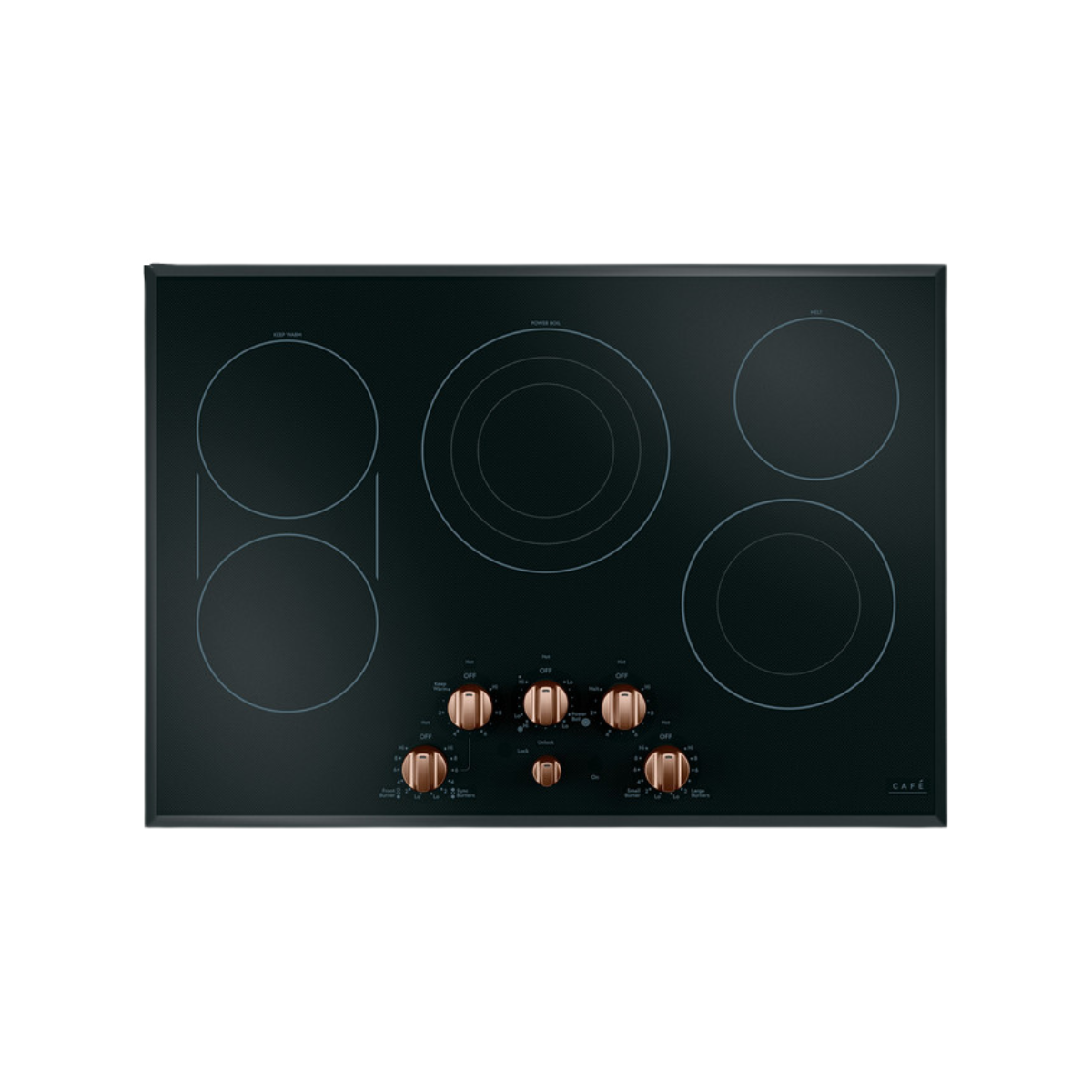 Café 5 Electric Cooktop Knobs - Brushed Copper