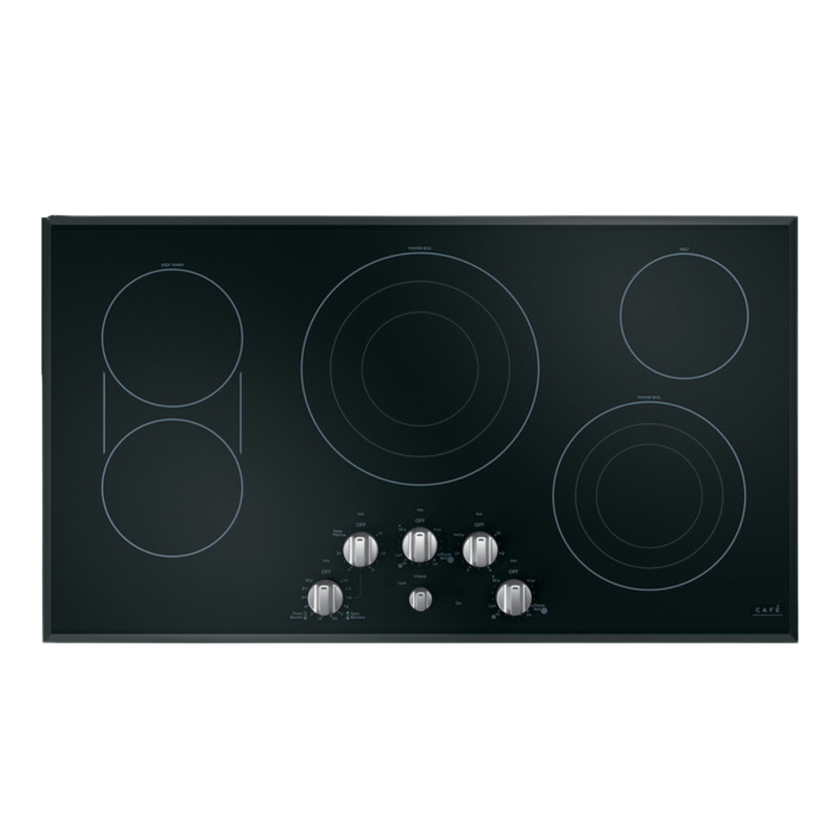 Café 5 Electric Cooktop Knobs - Brushed Stainless