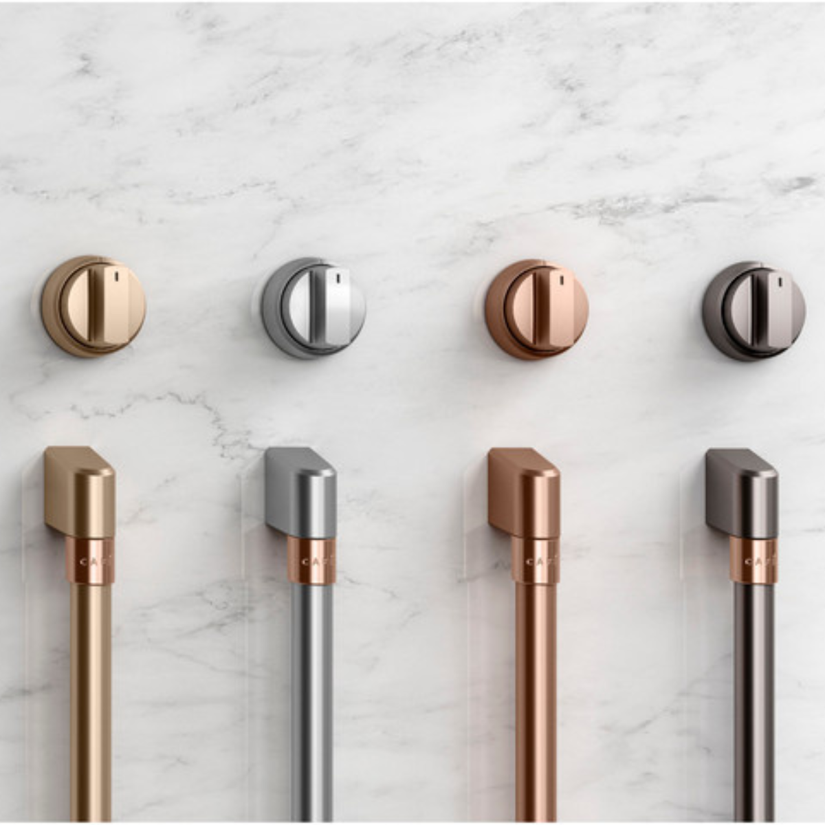 Café 5 Electric Cooktop Knobs - Brushed Stainless