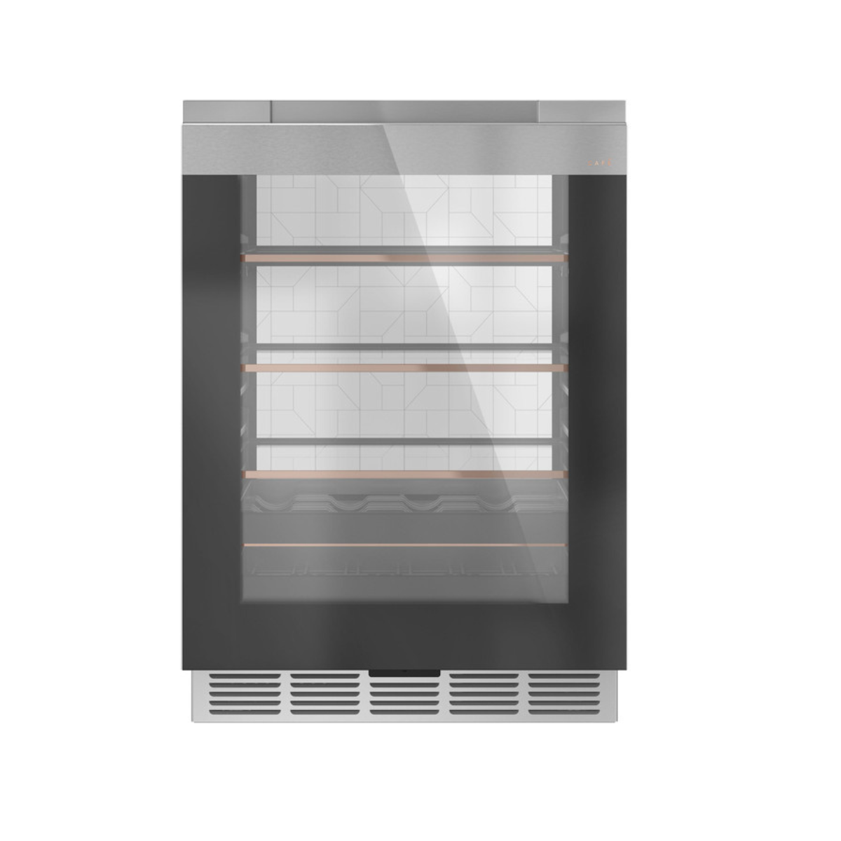 Café ENERGY STAR 126-Can or 14-Bottle Beverage Center in Platinum Glass
