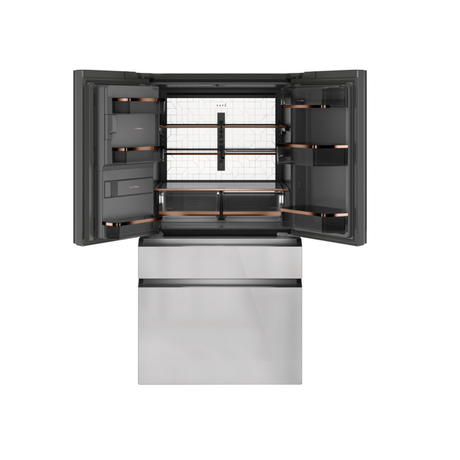 Café ENERGY STAR 22.3 Cu. Ft. Smart Counter-Depth 4-Door French-Door Refrigerator in Platinum Glass