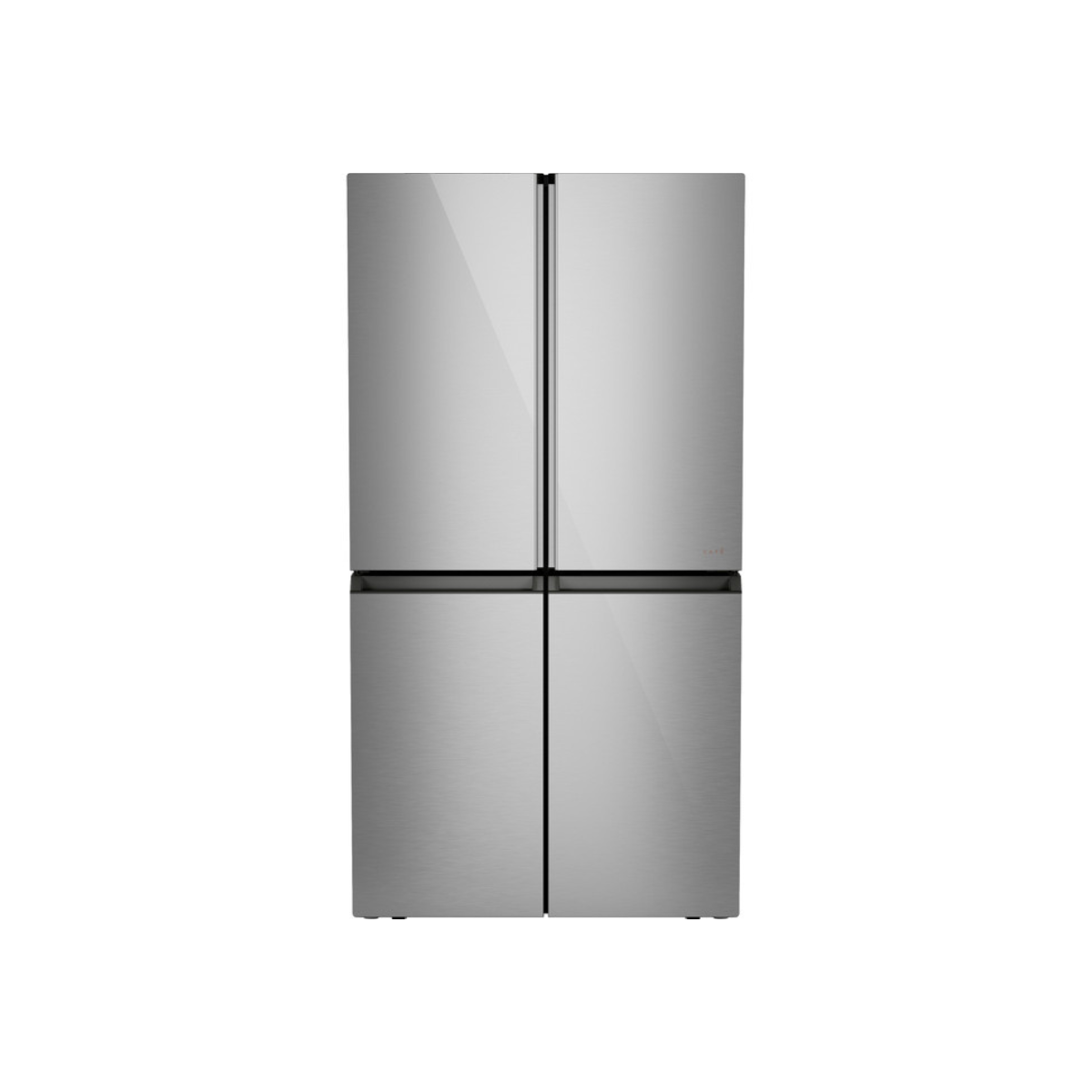 Café ENERGY STAR 22.9 Cu. Ft. Smart Counter-Depth Quad-Door Refrigerator in Platinum Glass with Dual-Dispense AutoFill Pitcher
